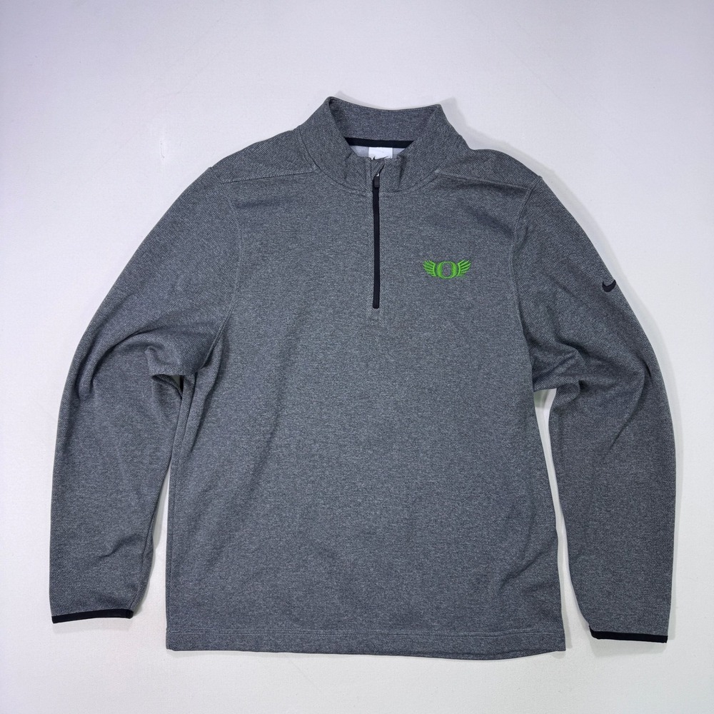 Nike Oregon Ducks NCAA Therma-FIT Half Zip Pullover Mens Large Gray Training Top